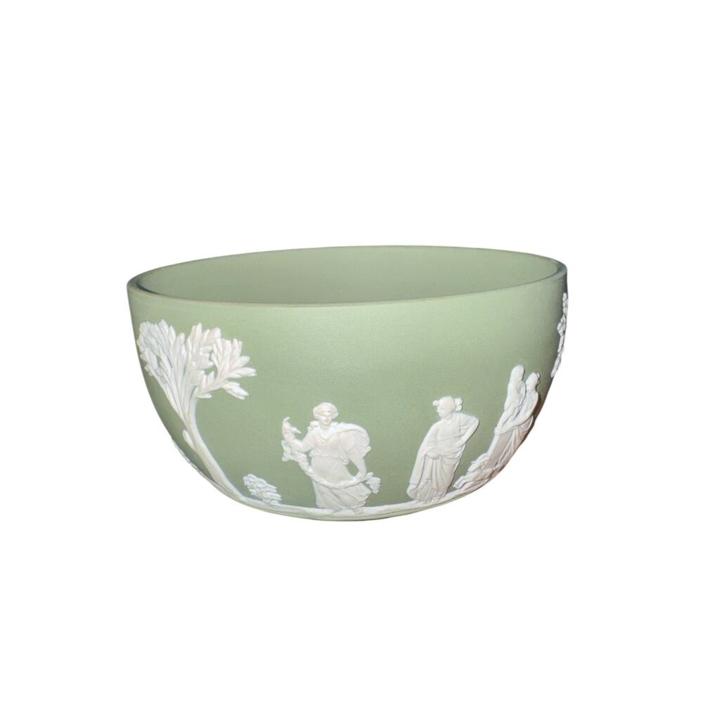 Rare 1960s Wedgwood Sage Green and Cream Sacrifice Bowl - Picture 4 of 10